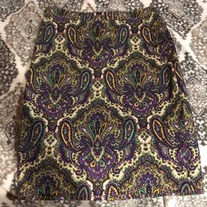 Purple paisley J.Crew pencil skirt
